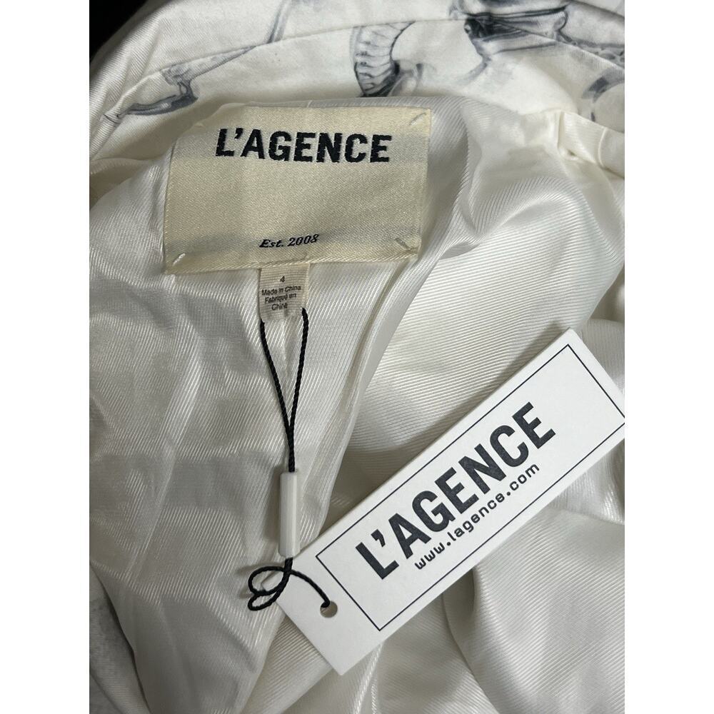 L’agence Venus Trench Coat RARE Fall Sample Size 4 Small Ivory/Grey Faded Chain - Picture 10 of 10